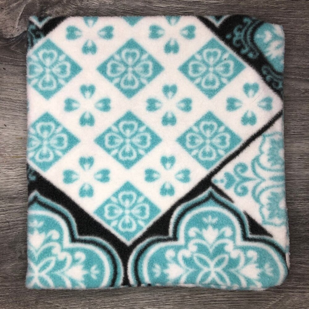 Turquoise mint Black White  gaiter neck warmer fleece Scarf Tube Earmuff cowl